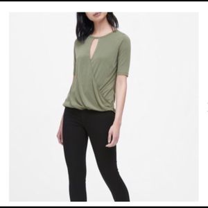 Banana Republic Modal keyhole crossover top slate